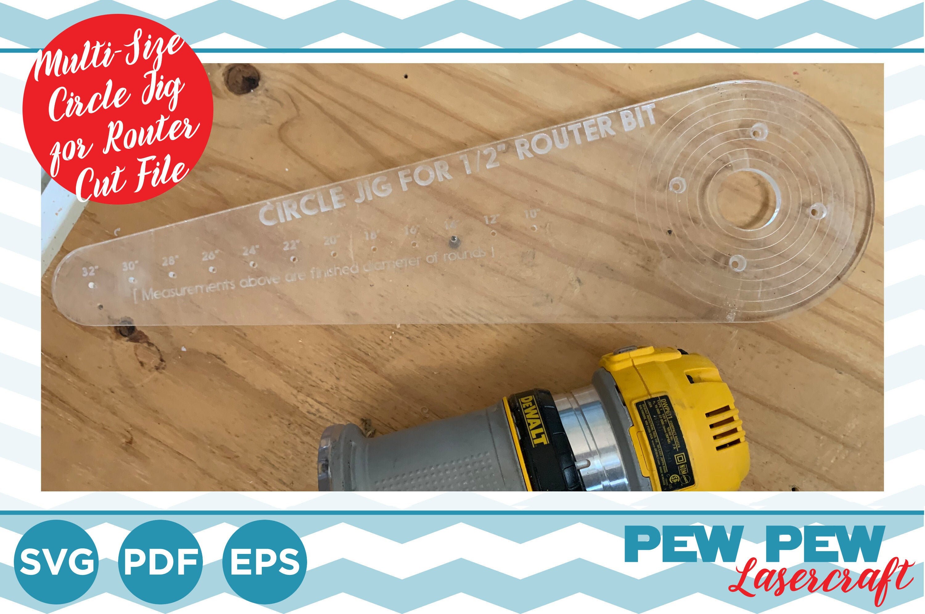 Laser cut file Circle Jig for Router Router Jig Circle Cut Etsy