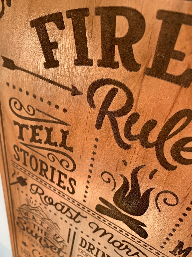 Personalized Fire Pit Rules Sign Engraved Garden Decor Fire Etsy
