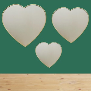 Handcrafted Moroccan Brass Heart Mirror: Whimsical Wall Decor