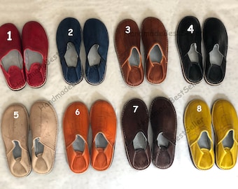 Chaussons en cuir faits main : babouches traditionnelles pour la maison