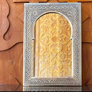 Moroccan Handmade Brass Wall Mirror: Mosque Decor
