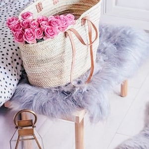 STRAW BAG Handmade with leather, French Market Basket, french market bag, Straw basket, french basket, grocery market bag