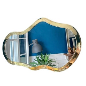 Irregular Golden Mirror, Gold Mirror, Brass Mirror, Handmade Mirror Moroccan Mirror, Bedroom Wall Mirror,Bathroom Mirror, Wall Decor