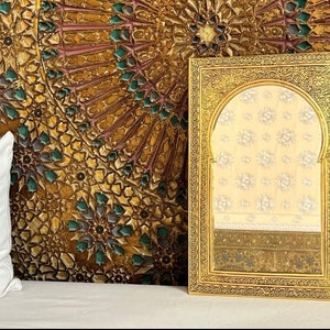 Moroccan Brass Wall Mirror: Mosque-Shaped Decor Mirror