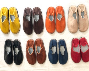 Chaussures Babouche marocaines,Chaussures en cuir faites à la main, Mules, Slip on Shoes,Pantoufles marocaines pour hommes femmes