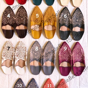 Decorative Moroccan Leather Babouche Slippers: Sheepskin Sequined Shoes