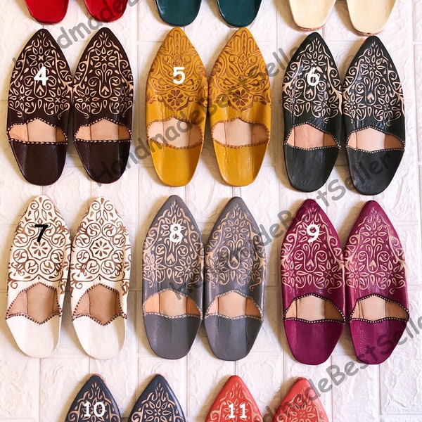 Decorative Moroccan Leather Babouche Slippers: Sheepskin Sequined Shoes