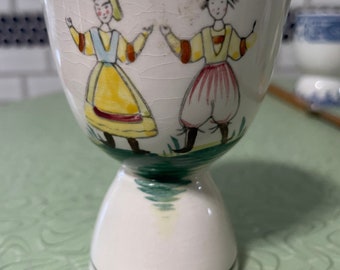 Vintage double egg cup, dancing man and woman, made in japan, fancy brunch, breakfast for one, collectible