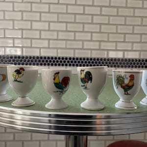Single egg cups, vintage egg cups, chicken themed, buyers choice, farmhouse chic