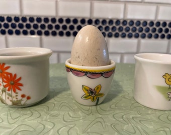 Single vintage egg cups, bucket style, buyers choice, farmhouse kitchen, soft boiled eggs, brunch