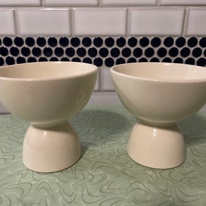 Egg cup gift set, vintage large bowl double egg cups, accessories, sort boiled eggs, farmhouse kitchen, hostess gift, holiday grab bag