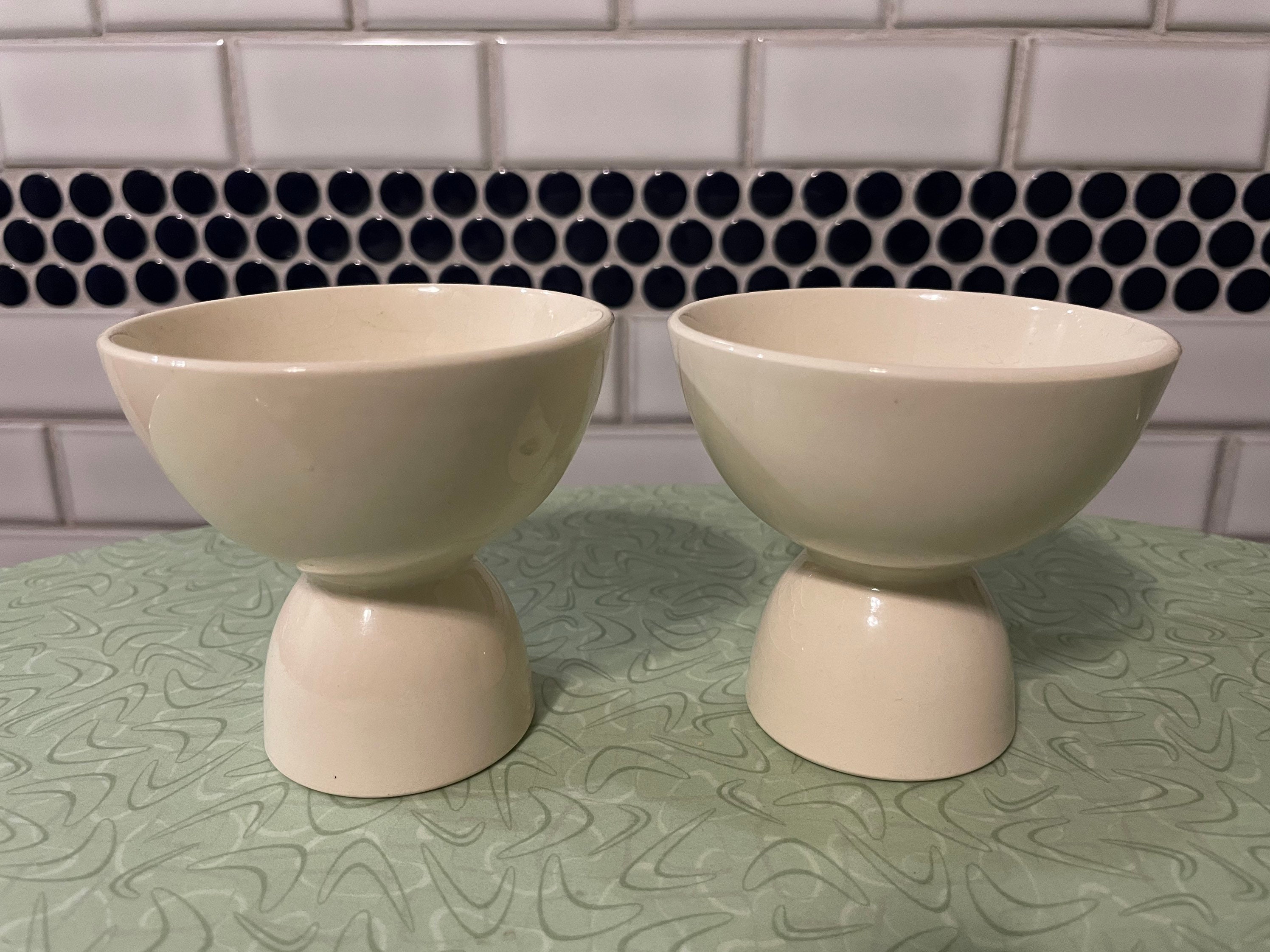 Egg cup gift set, vintage large bowl double egg cups, accessories, sort boiled eggs, farmhouse kitchen, hostess gift, holiday grab bag