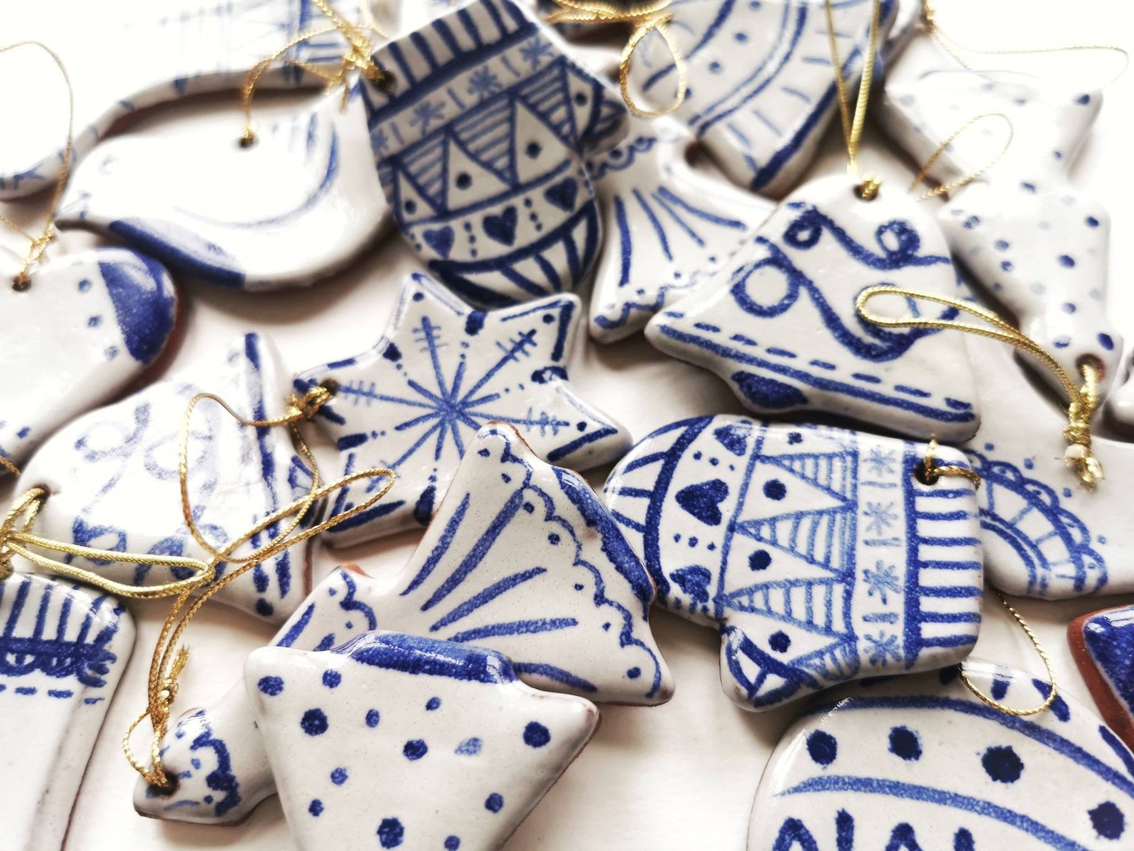 Handmade Blue and White Ceramic Rustic Christmas Tree Etsy