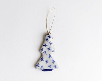 Handmade; blue and white; ceramic; rustic; Christmas; tree decoration; scandinavian charm; gift tags; hugge; coastal style