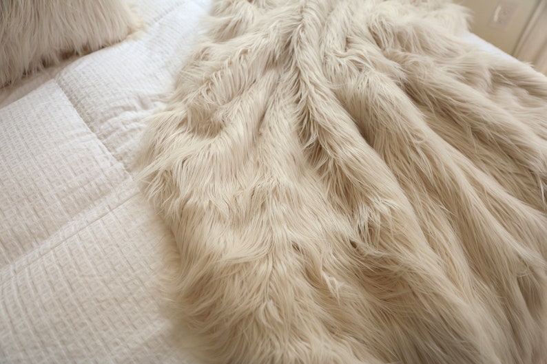 Faux Fur Throw Farmhouse Vegan Fur THROW Home Accent Blanket Etsy