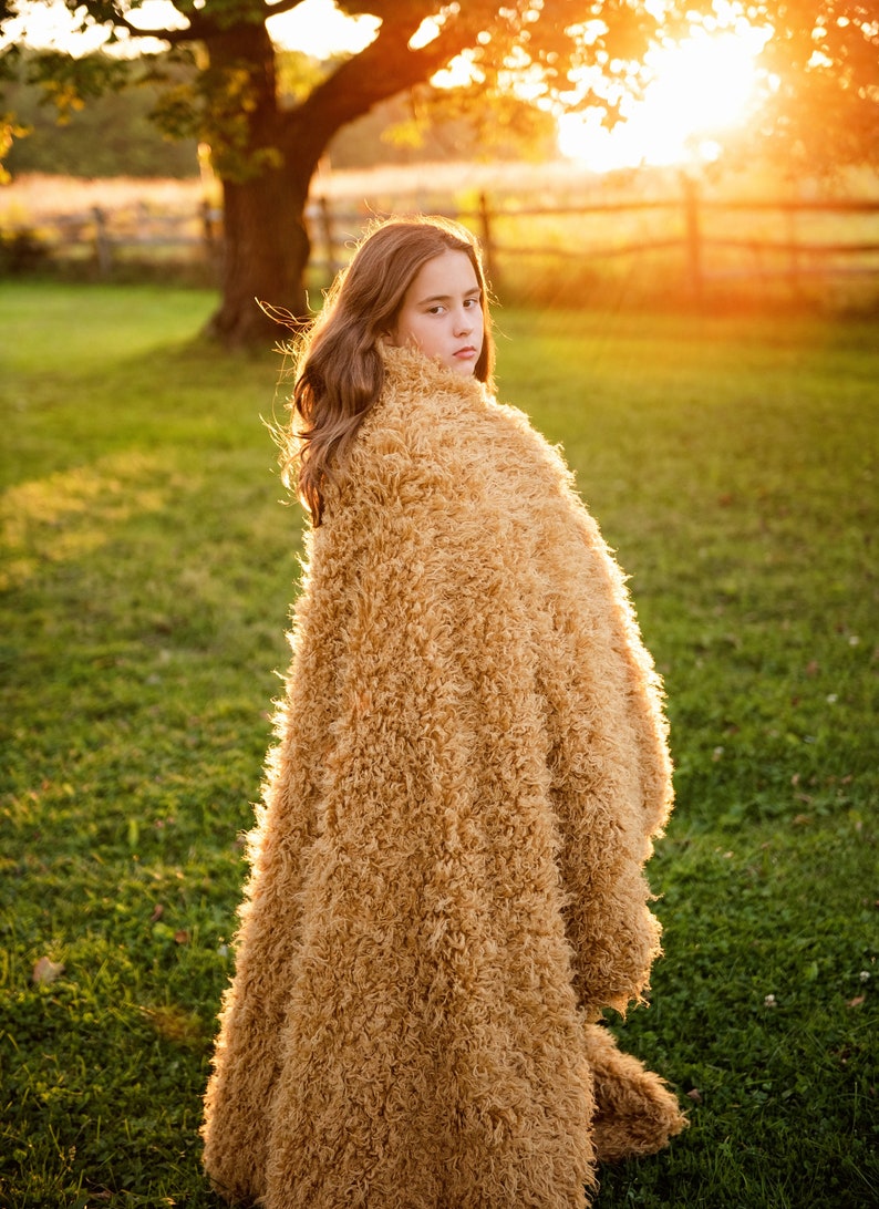 Yellow Vegan Faux Fur Blanket Throw Autumn Colors Fall Decor Etsy