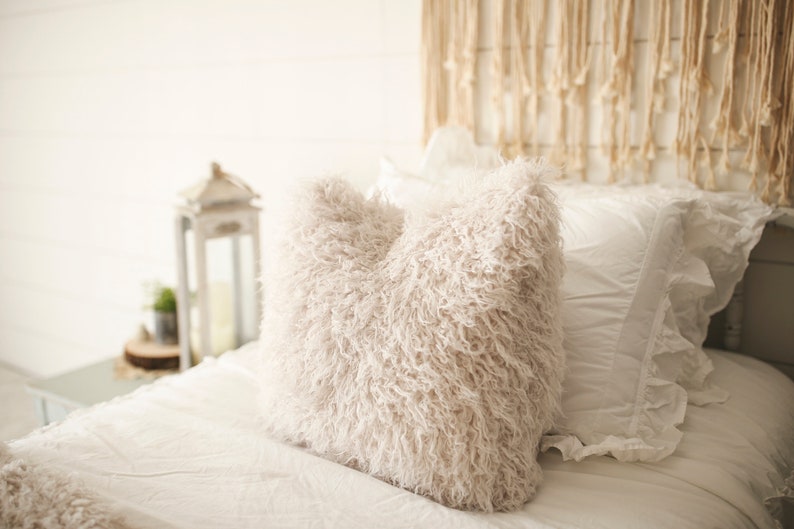 flokati faux fur pillow