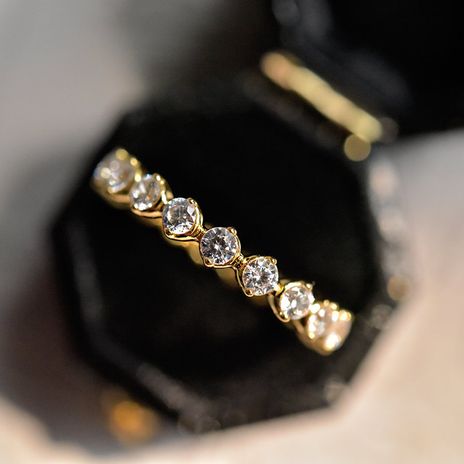 Full Cz Diamond Eternity Band Anniversary Ring Bridal Ring Etsy