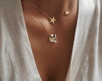 ミュージシャン Star Necklace Gold Gold Midnight Star Necklace – CornerstoneFineJewelry