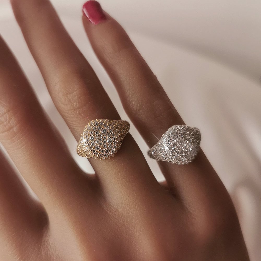 Stone signet hotsell ring swarovski