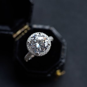 Vintage 3.5Ct Black Onyx Round Cut CZ Wedding Engagement Ring Set In - Foto 2