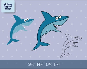 Funny shark svg, shark svg files, shark svg cricut, shark svg files for cricut, layered cut file Funny Shark, regalo per bambini, shark t-shirt
