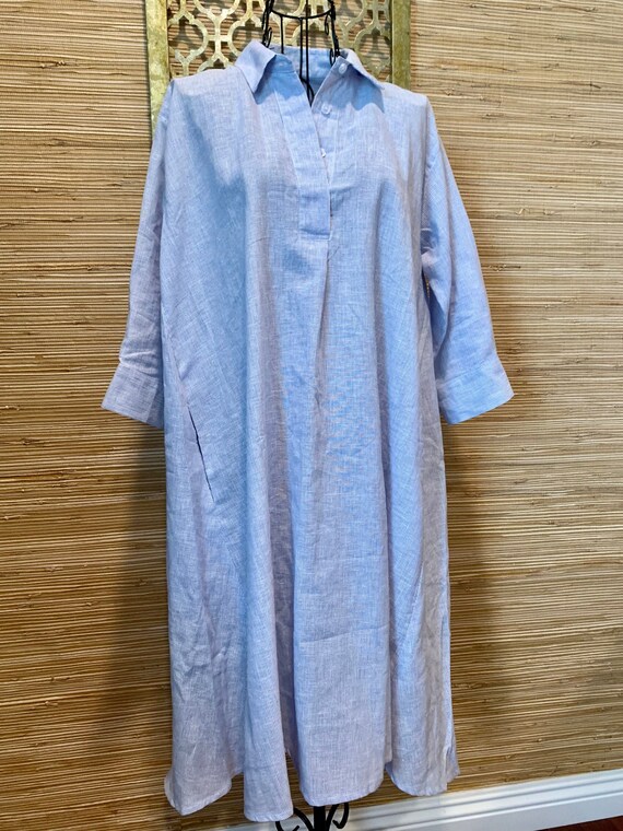petite linen shirt dress