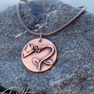 Copper Butterfly & Flower Coin Necklace