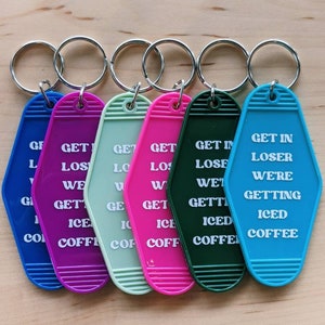 Getting Iced Coffee // Retro Style Motel Keychain // Bachelorette Gifts