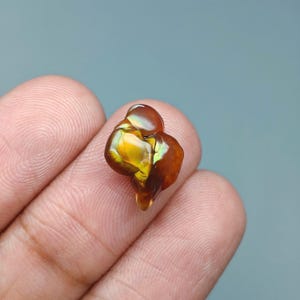 Natural Fire Agate Raw (Polished) | FireAgate Gemstone for Jewelry | 15x9x5 mm. | 4 Ct. | E2690