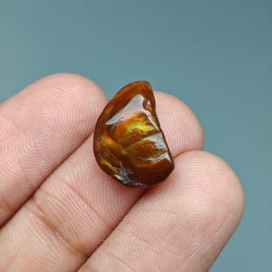 Natural Fire Agate Raw (Polished) | FireAgate Gemstone for Jewelry | 16x13x5 mm. | 6 Ct. | E2678