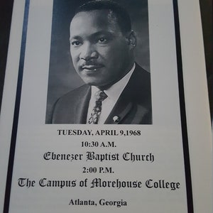 Dr. Martin Luther King Jr Obituary Funeral Program