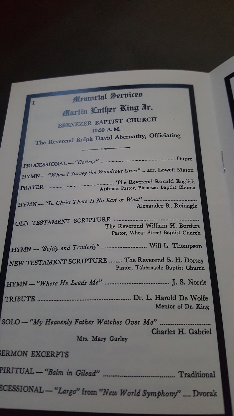 Dr. Martin Luther King Jr Obituary Funeral Program Etsy