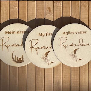 Carte de jalon pour le premier Ramadan de bébé - Cadeau islamique - pour bébé maman - personnalisé en bois