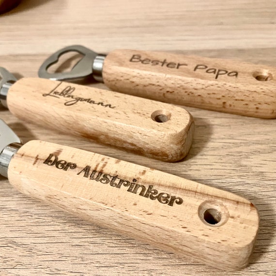 Personalisierter Flaschenöffner mit Wunschgravur - Geschenk für Männer Frauen Biertrinker - Weihnachtsgeschenk für Männer