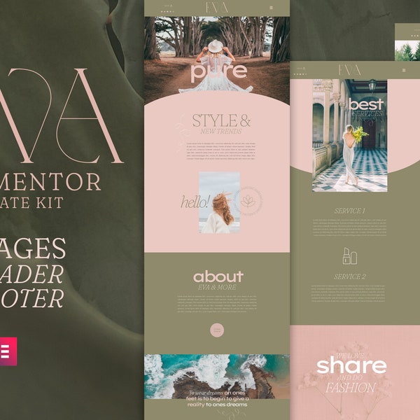 Elementor Template, WordPress Template, Elementor Website, Elementor Kit, WooCommerce, 12 Customizable Pages, Fashion, Boutique, E-commerce