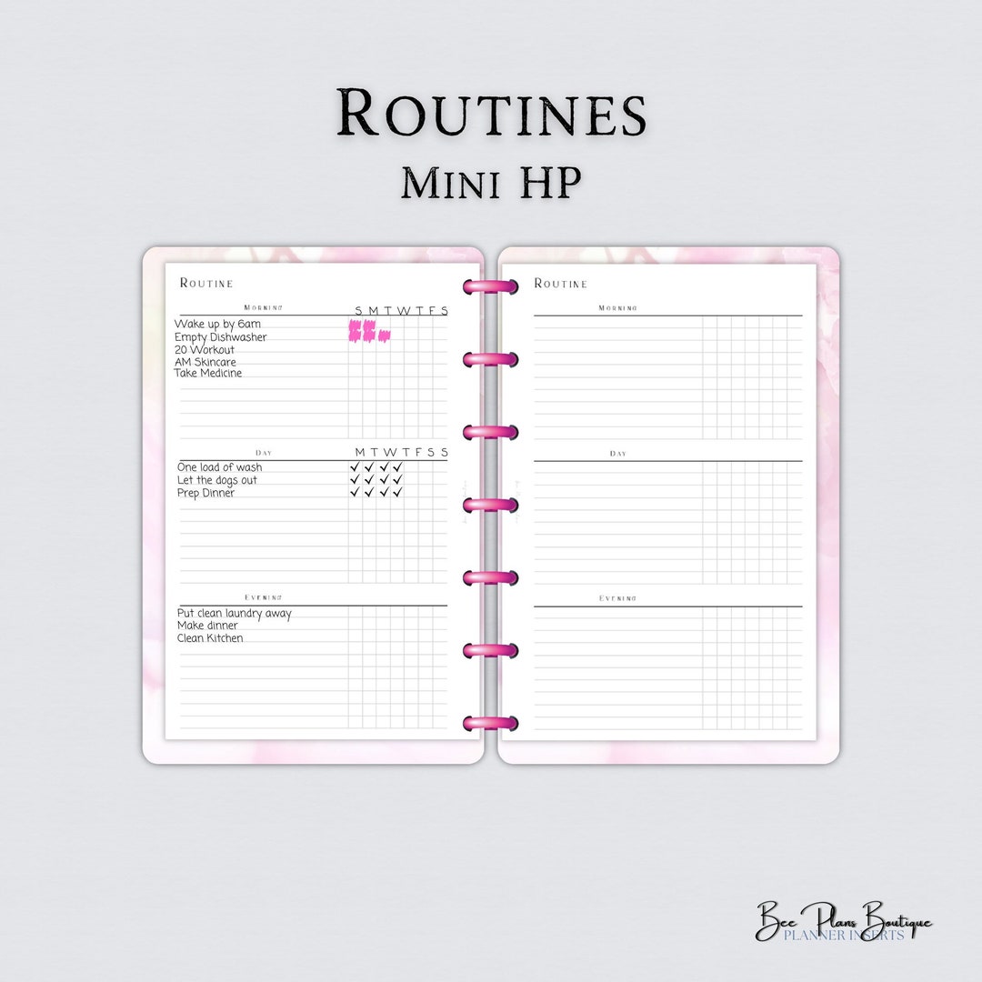 Mini Happy Planner Printable Habit Tracker Planner Insert Daily Routine ...
