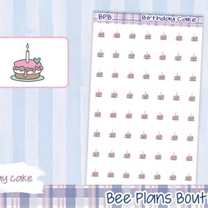 Birthday Cake Icon Planner Stickers | Planner Stickers | Functional Planner Stickers | Icon Planner Stickers | Bee Plans Boutique