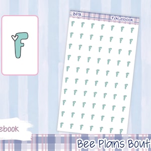Facebook Icon Planner Stickers: Pastel Social Media Stickers