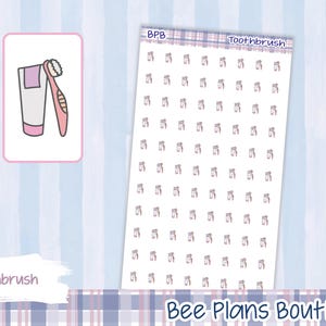 Toothbrush Icon Planner Stickers | Premium Planner Stickers | Planner Stickers | Functional Planner Stickers | Icon Planner Stickers