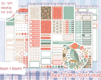 Kit 240 Weekly Sticker Kit | ECLP | Blush & Bloom | Planner Stickers | BeePlansBoutique | BPB