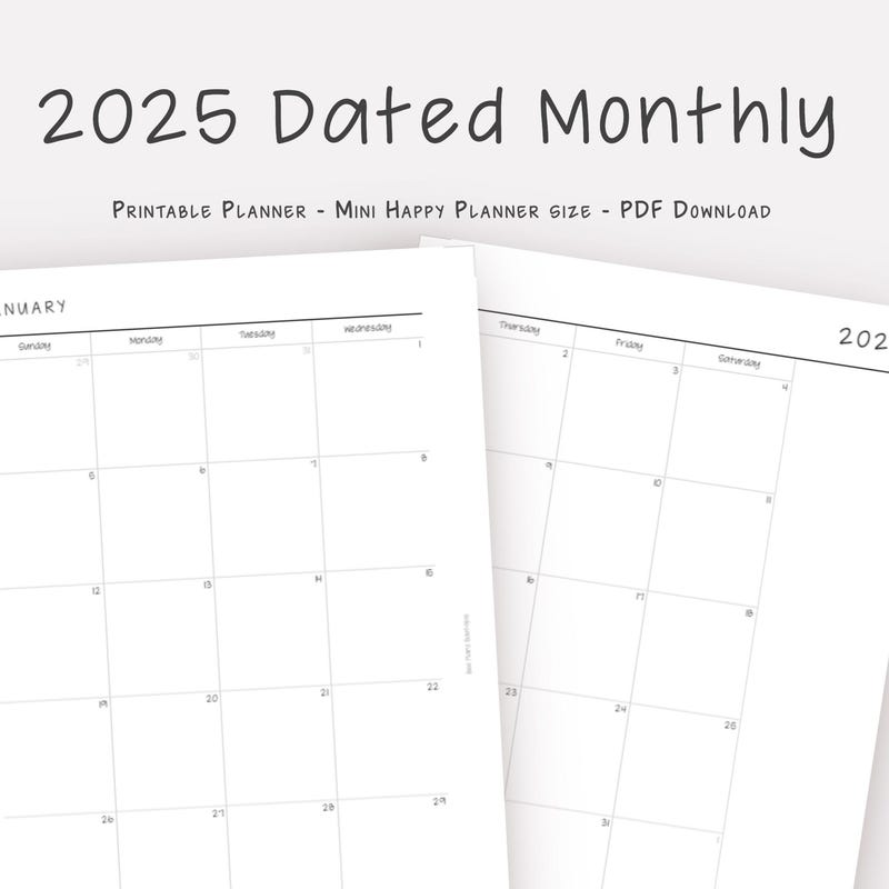 Printable 2025 Happy Planner Etsy