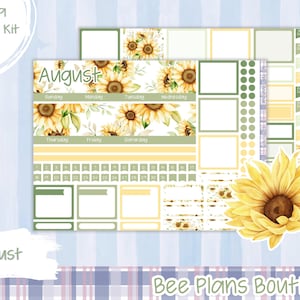 Erin Condren 7x9 Monthly kit | August Monthly Sticker Kit | Bee Plans Boutique | ECLP | BPB | Kit 244