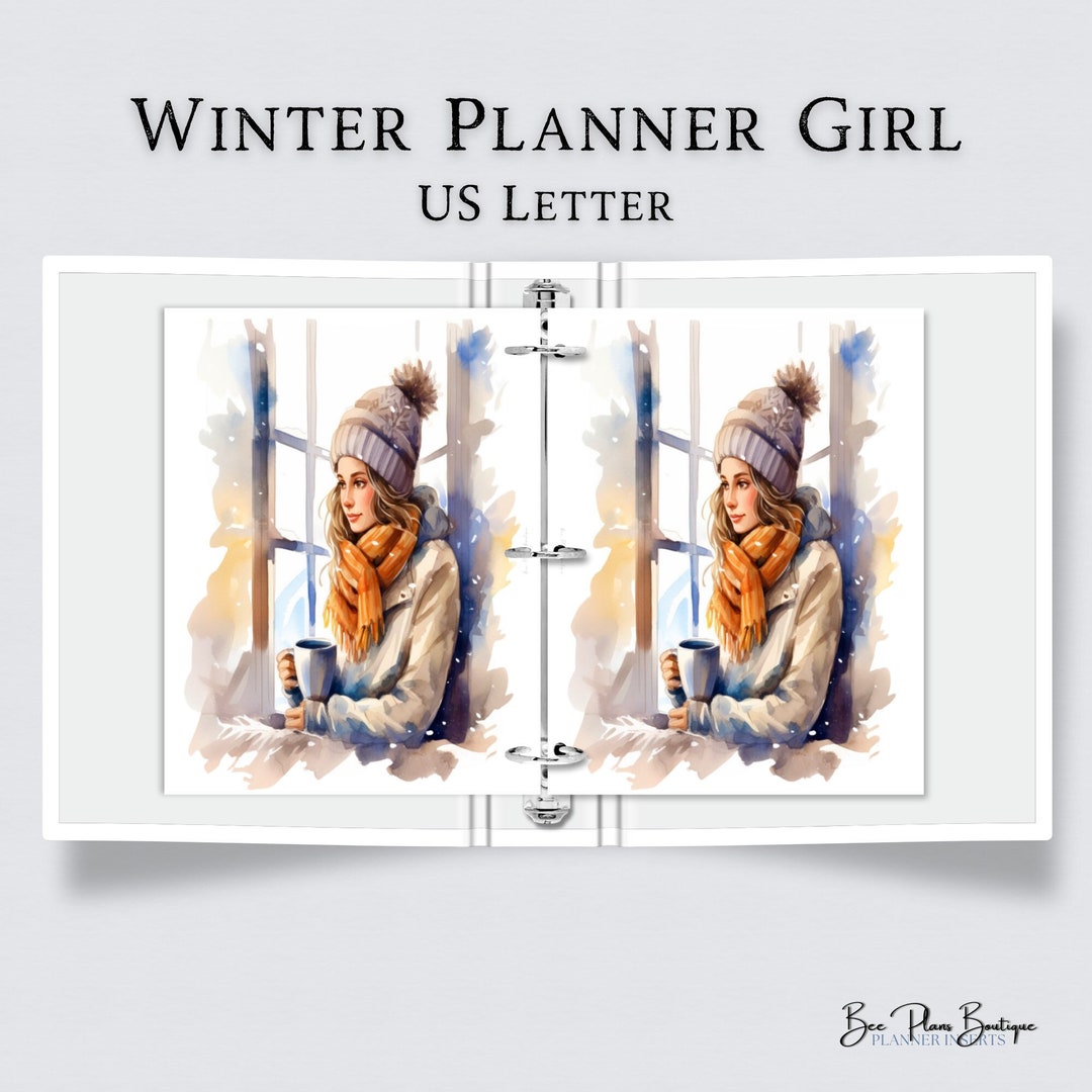 US Letter Winter Printable Planner Dashboard Cozy Planner - Etsy