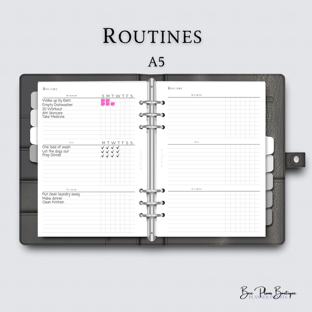 A5 Elegant Printable Habit Tracker Planner Insert Daily - Etsy