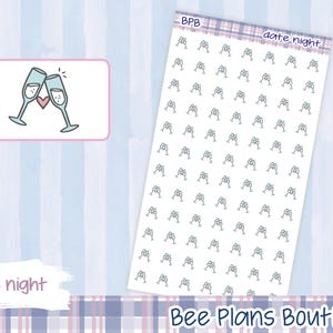 Date Night Wine Glass Icon Planner Stickers