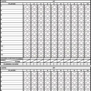 Segnapunti di baseball/softball a metà foglio