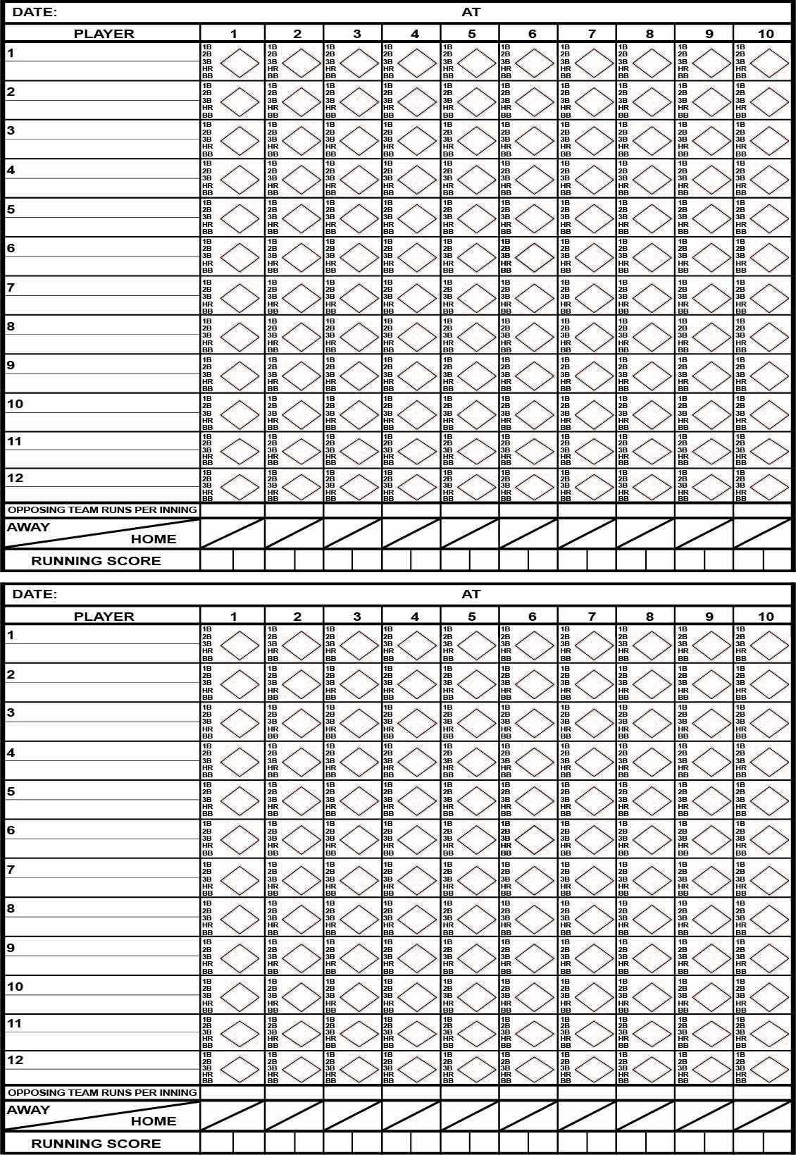 Buy Half Sheet Baseball/softball Scorecard Online in India