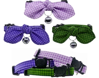 Geometric Pattern Cat Collar, Adjustable, Breakaway, Adult & Kitten Sizes