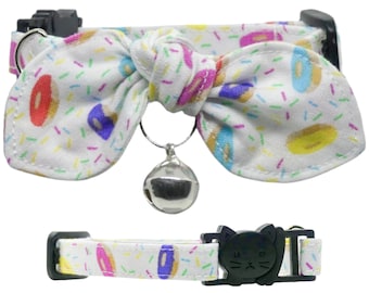 Donut Cat Collar, Adjustable, Breakaway, Adult & Kitten Sizes